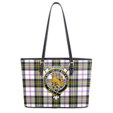McPherson Dress Modern Tartan Crest Leather Tote Bag